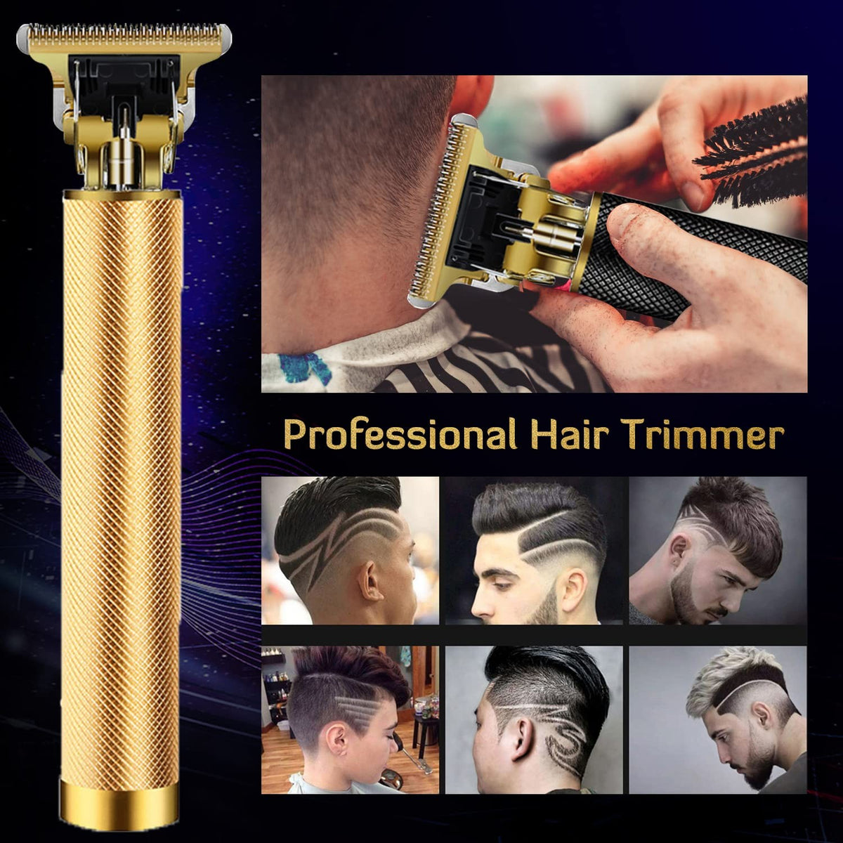Cordless Professional Hair Clippers & Beard Trimmer with Self-Sharpening Blades