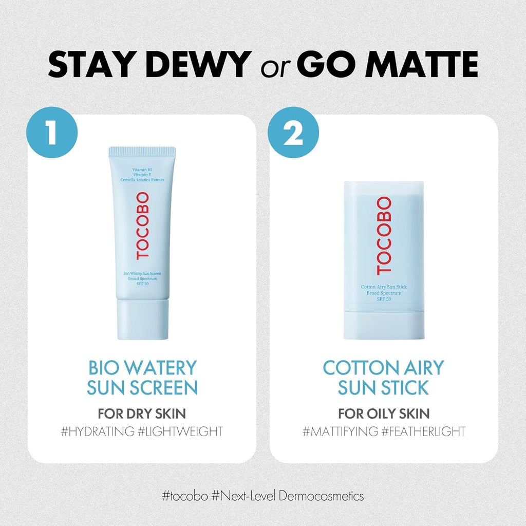 Tocobo Bio Watery SPF50+ Sun Cream - Hydrating Korean Sunscreen for Sensitive Skin