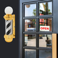 Waterproof LED Barber Pole Light with Rotating Sign for Hair Salon - Black, White, Gold