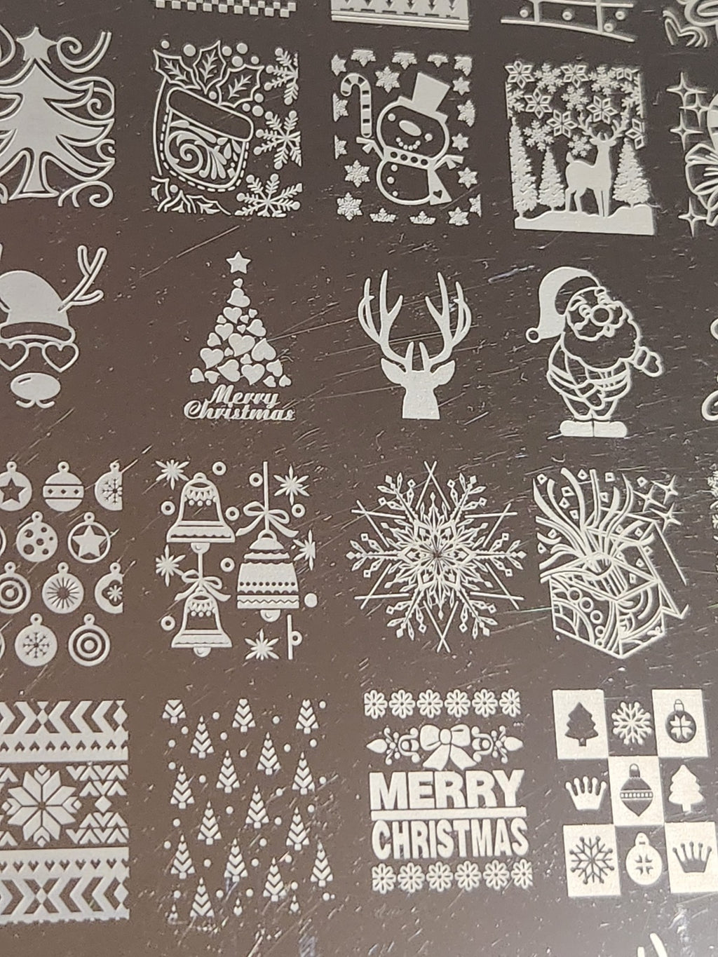 Large Nail Stamping Plate - Miss Xmas Reindeer Holiday Design