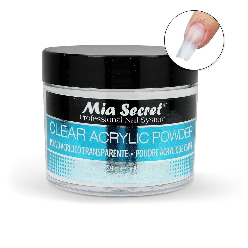 Clear Acrylic Nail Powder - 1oz Self-Leveling, Non-Yellowing, Flawless Adhesion