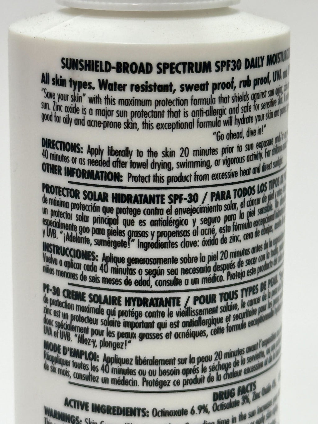 SPF 30 Moisturizing Sunscreen with Zinc Oxide - 4 oz, Sensitive Skin Safe