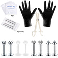 39+ Pc Piercing Kit - 14G/16G Stainless Steel Nipple, Belly, Tongue, Nose & Lip Jewelry Set