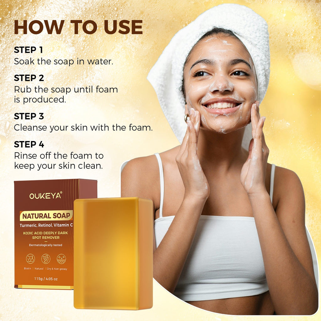 Turmeric Kojic Acid Soap for Skin Brightening & Dark Spot Removal 115g