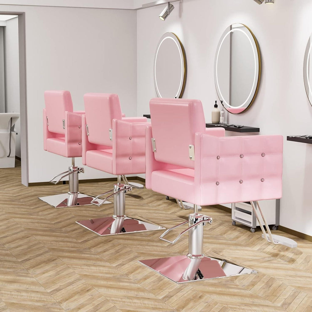 Adjustable Salon Barber Chair with Hydraulic Pump and 360° Swivel