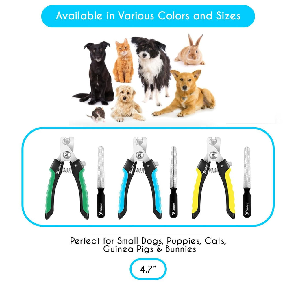 Pet Nail Clippers - Professional Dog, Cat, Rabbit & Guinea Pig Trimmer with Safety Guard