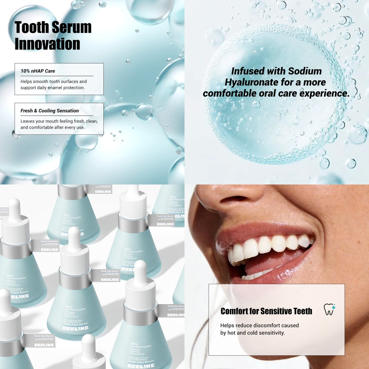 Tooth Care Serum with Hydroxyapatite & Hyaluronic Acid - Fluoride-Free Remineralization
