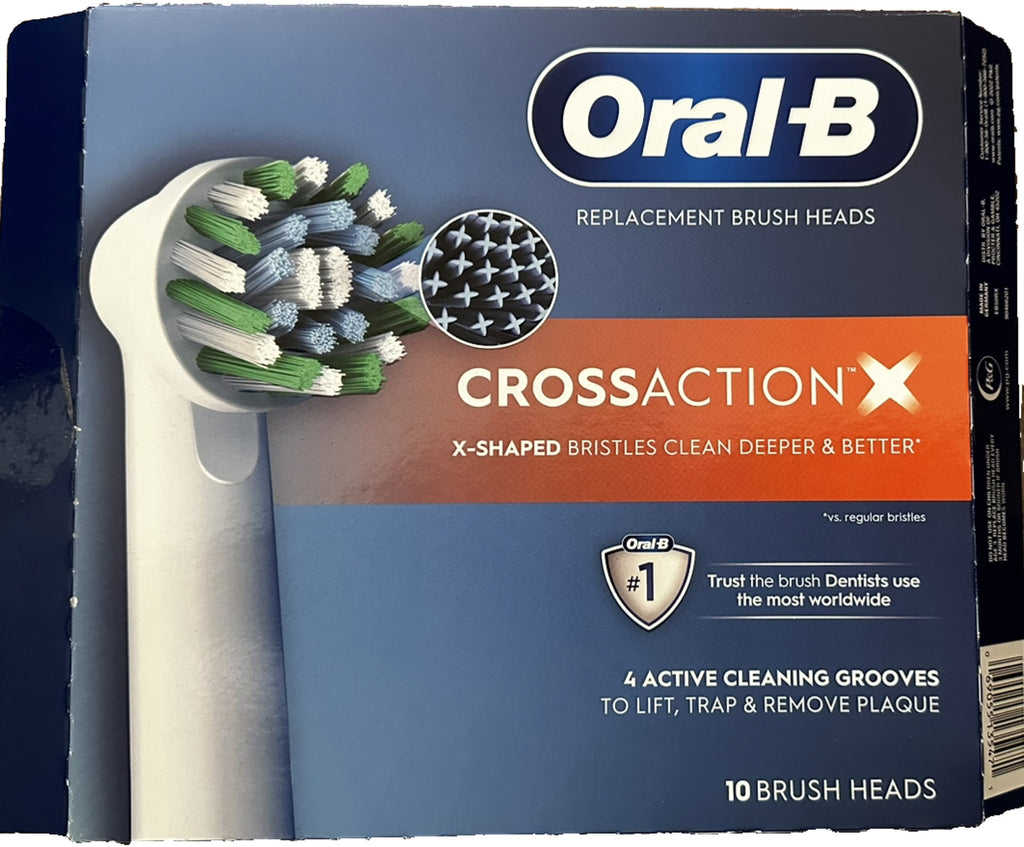 Electric Toothbrush Replacement Heads - Cross Action, Pack of 10