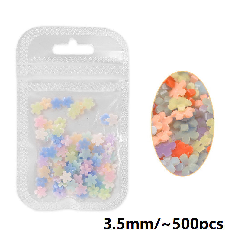 Mixed Color Change 3D Flower Nail Art Decorations - 500pcs & 100pcs Sets