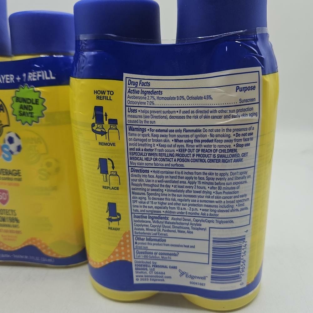 Kids SPF50 Sunscreen Spray Pack with Refill - 2 Pack, 5.5oz
