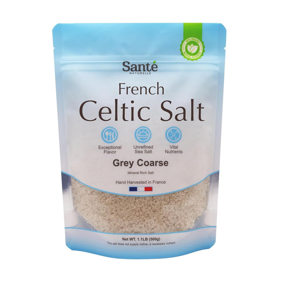 French Celtic Sea Salt - Unrefined Coarse Sea Salt, 1.1Lb Natural Mineral Salt