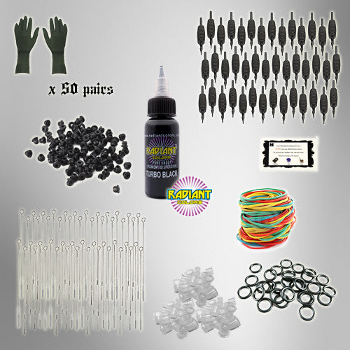 Tattoo Kit Refill Pack Essentials – Tattoo Needles, Grips & Ink Cups