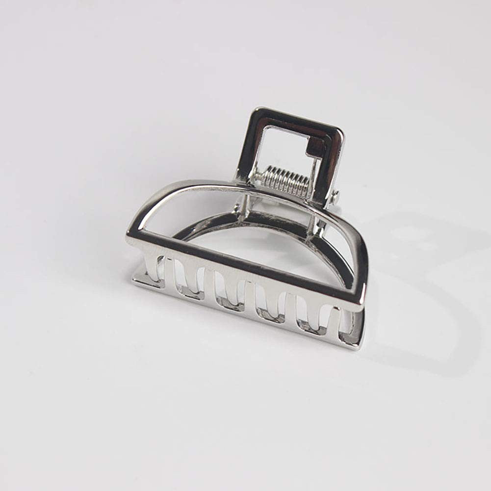 Set of 4 Vintage Metal Small Hair Claw Jaw Clips - Semicircle Design
