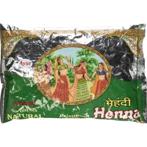 Ayur Rajasthani Henna Powder 150g x Pack of 12 for Hair & Mehndi