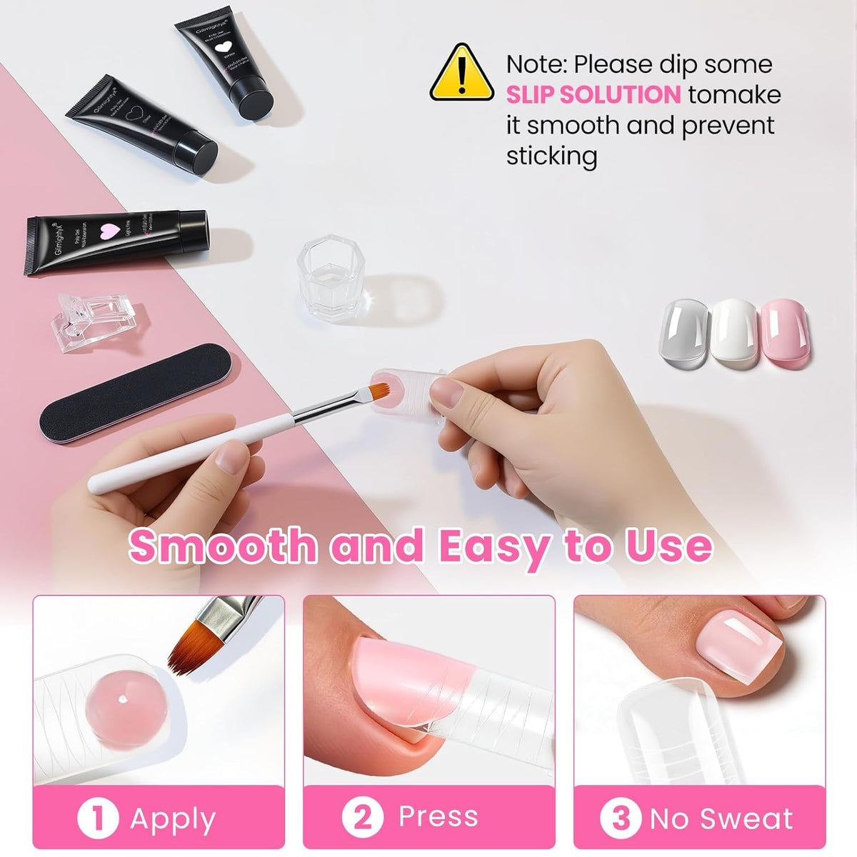Polygel Toenail Kit with Dual Forms & Long-Lasting Gel for Natural Nails