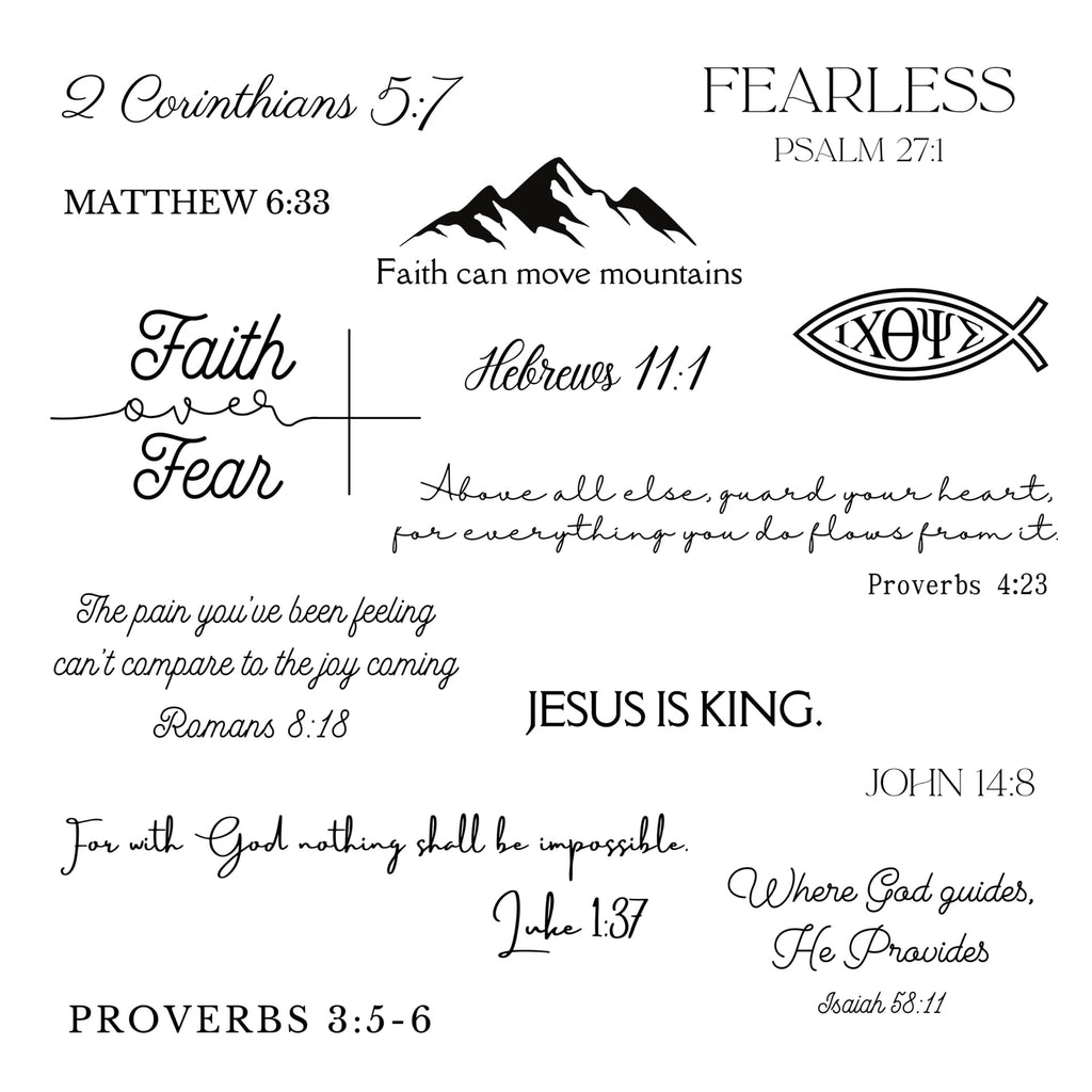 Christian Bible Verse Temporary Tattoos for Men and Women