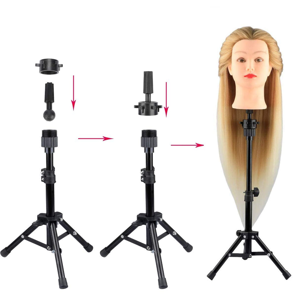 Adjustable Wig Head Stand Tripod for Cosmetology & Training