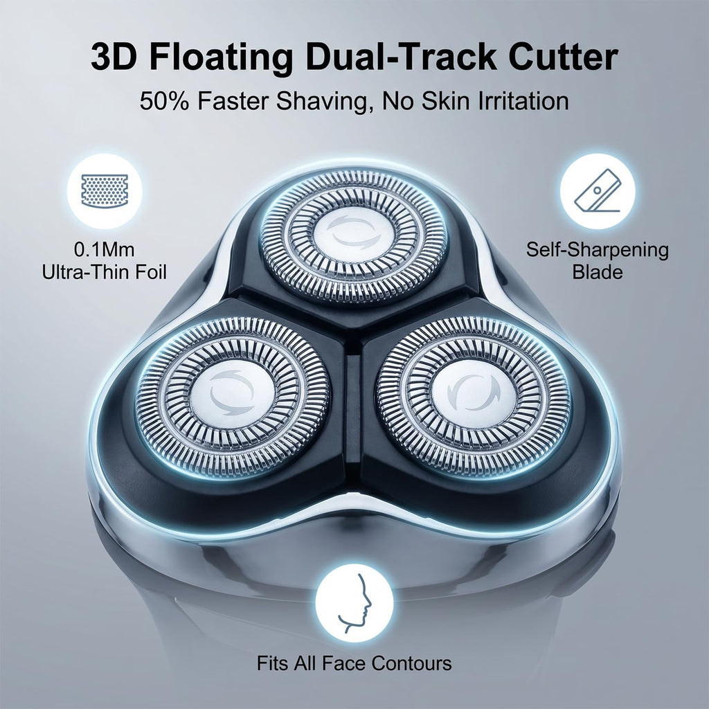 Men's Electric Razor Wet & Dry Shaver with Pop-up Trimmer - USB Rechargeable