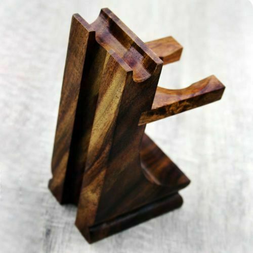 Wooden Razor and Shaving Brush Stand for Safety & Straight Razors