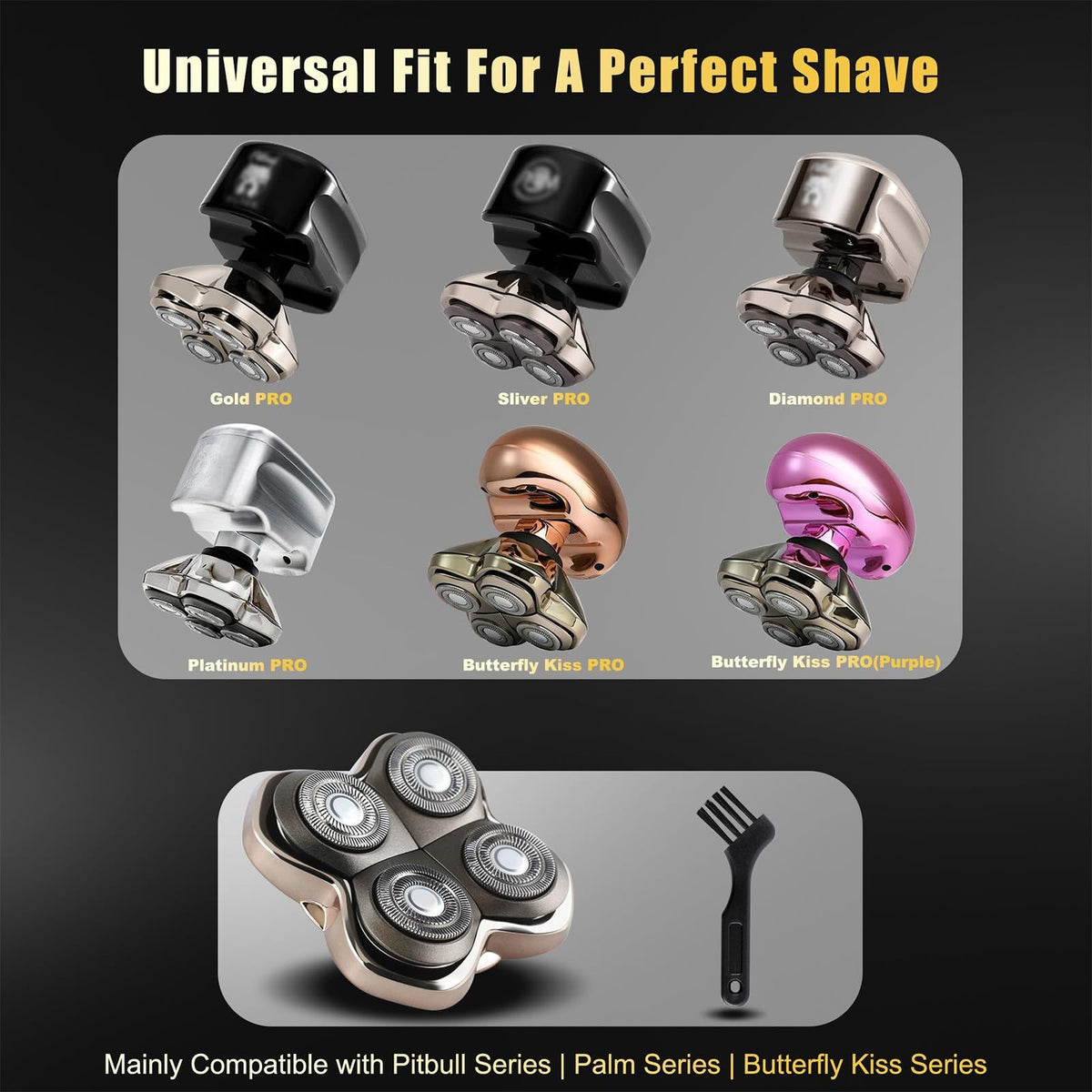 Replacement Razor Blades for Skull Shaver Pitbull Pro Forte 4 Head
