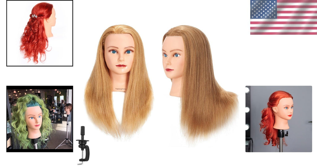 20-22 Inch Blonde Mannequin Head for Hair Styling & Braiding Practice