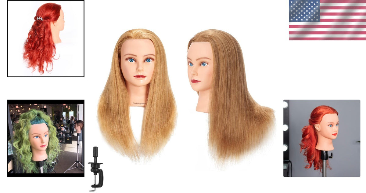20-22 Inch Blonde Mannequin Head for Hair Styling & Braiding Practice