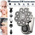 Cordless 9D Electric Head & Beard Shaver Wet Dry Bald Razor Grooming Set