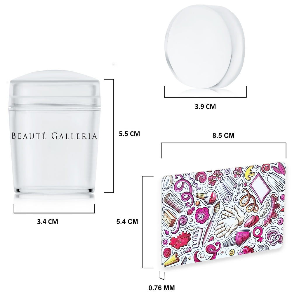 Nail Art Stamper and Scraper Set - 4 Pieces for DIY Nail Design