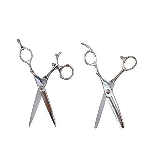 Professional 6-Inch Swivel Handle Hair Cutting Scissors with Thinning Blades