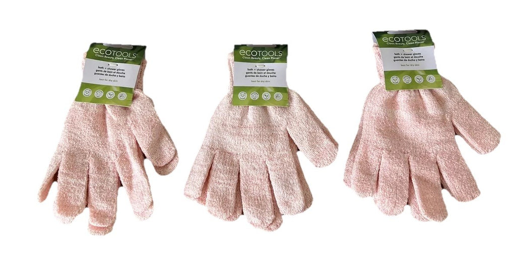 Exfoliating Shower Gloves Pink 3 Pack - EcoTools Bath & Body Accessories