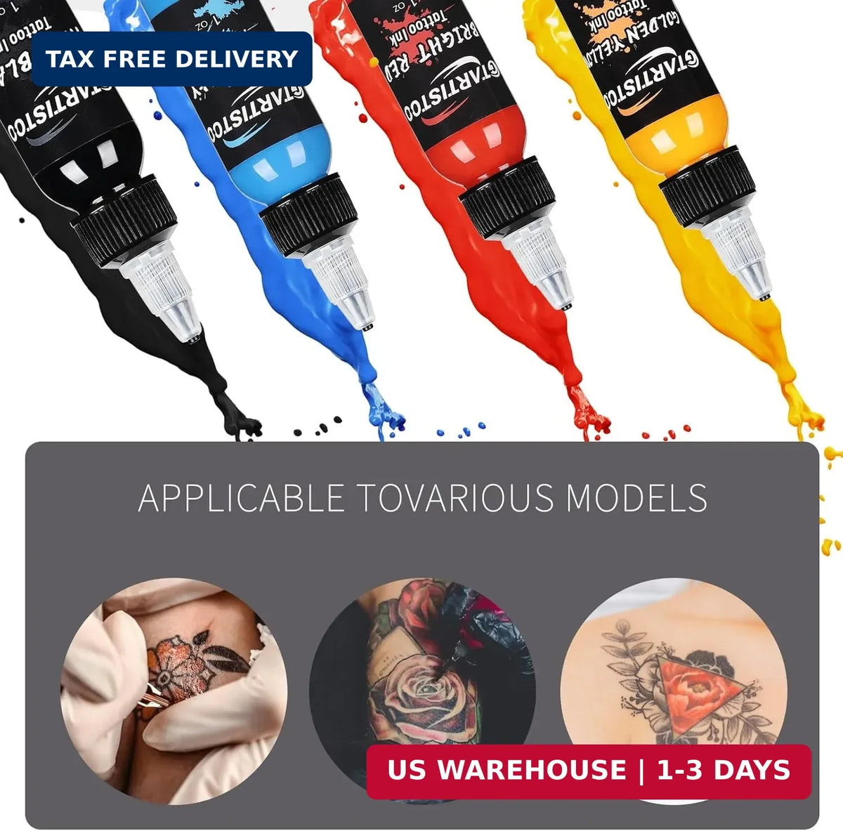 Professional Tattoo Ink Set 14 Colors 1oz (30ml) Vegan-Friendly Pigment