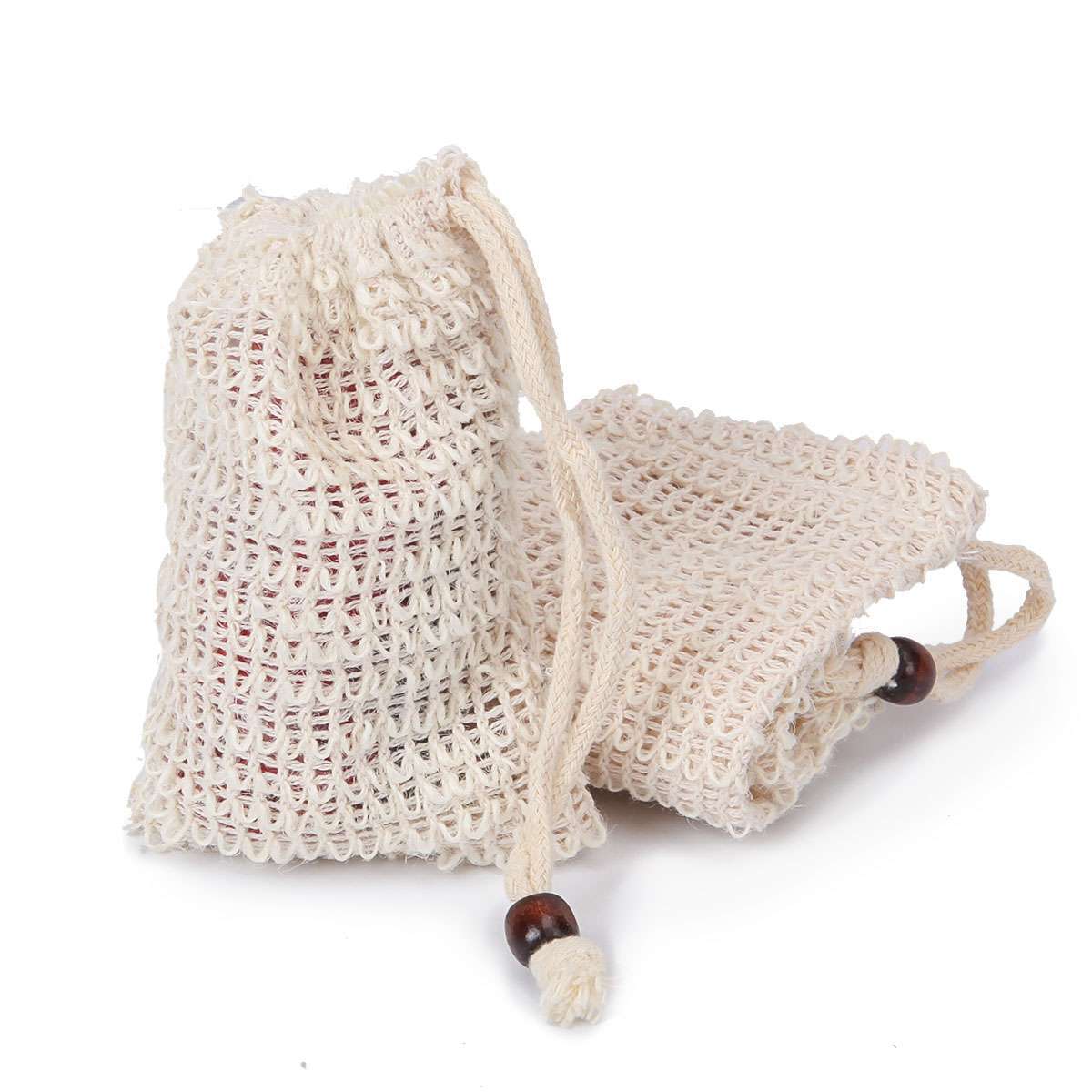 Natural Sisal Soap Bag Net Mesh Exfoliator Foaming Pouch Shower Saver