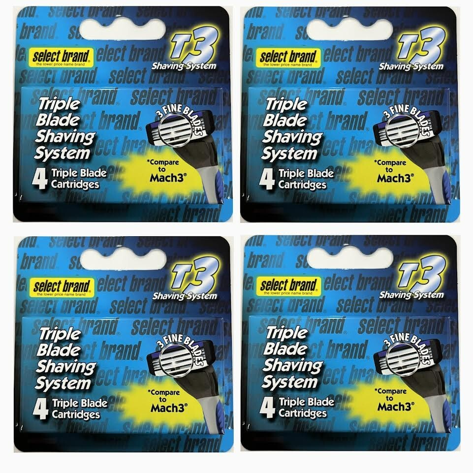 Triple Blade Razor Cartridges 4 Pack for Shaving Replacement Blades