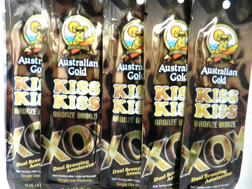 Australian Gold Kiss Kiss Dual Bronzer Tanning Lotion Pack - 5 Unopened Packets