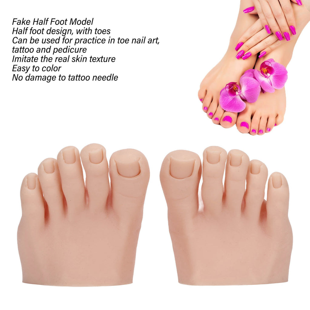 Silicone Pedicure Practice Foot Model for Nail Art and Tattoo Training - Medium Skin Tone