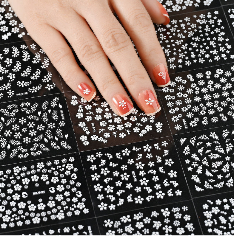 Nail Art Sticker Decal Set for 3D Nail Design - Multiple Colors & Sheets