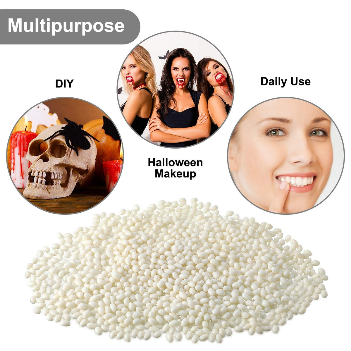 Tooth Repair Kit Moldable Beads for Temporary Dental Fixes - 100g, White