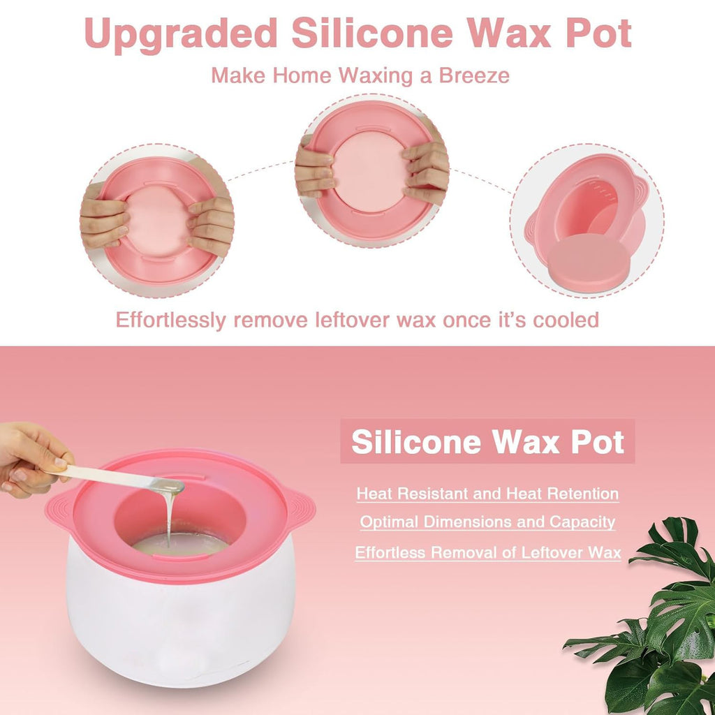 Professional Waxing Kit with Heater, 400G Hard Wax Beans & Accessories