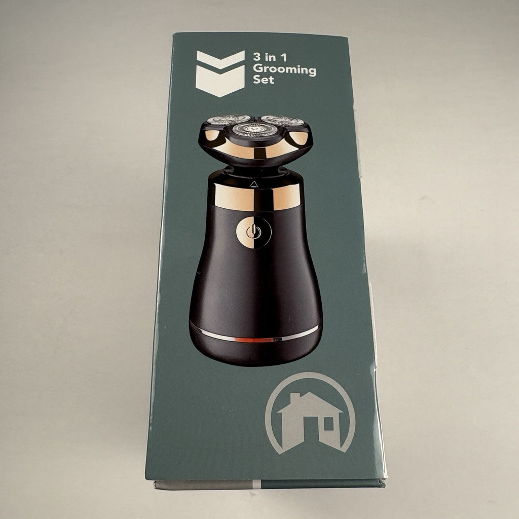 3-in-1 Facial Hair Grooming Set with Shaver and Trimmer - Gold