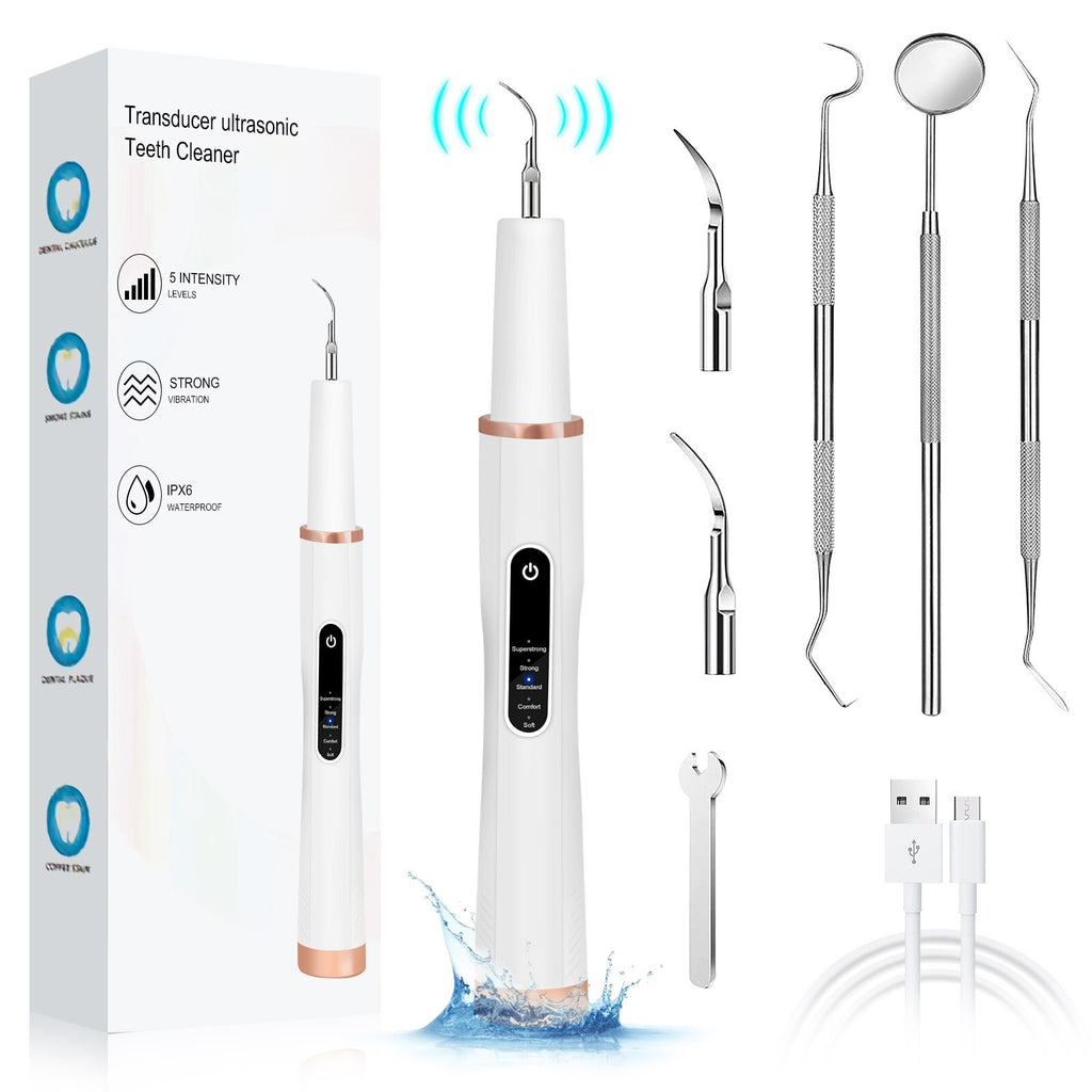 Rechargeable Ultrasonic Teeth Cleaning Kit for Tartar & Plaque Removal