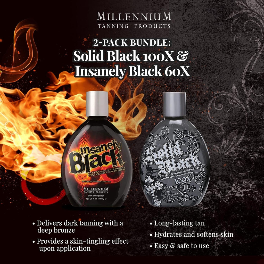 Indoor Tanning Bed Lotion - Solid Black & Insanely Black Mega Tingle Set