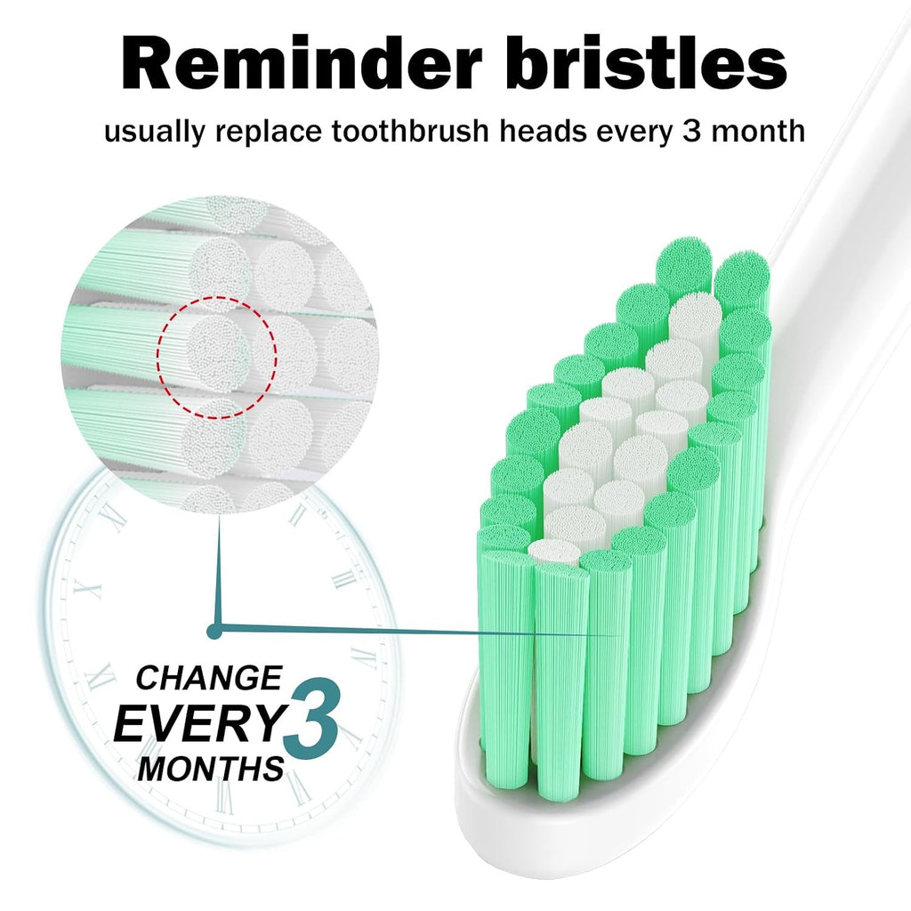 Replacement Toothbrush Heads for Philips Sonicare E-Series 3-Pack Blue Reminder Bristles