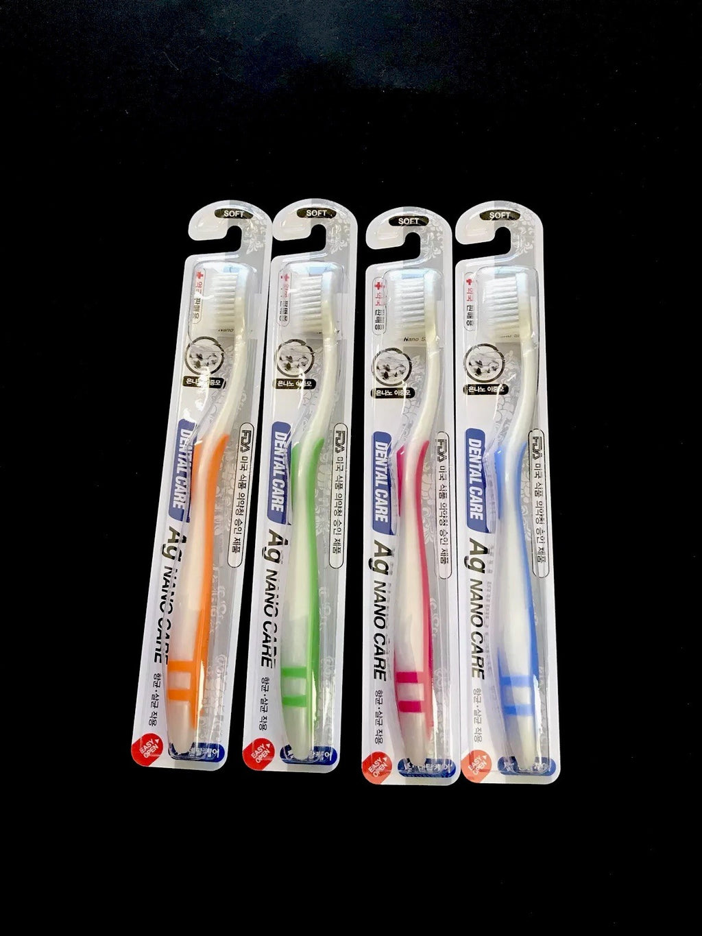 Nano Silver Toothbrush Set - 4 Pack with Nano Silver Infused Bristles