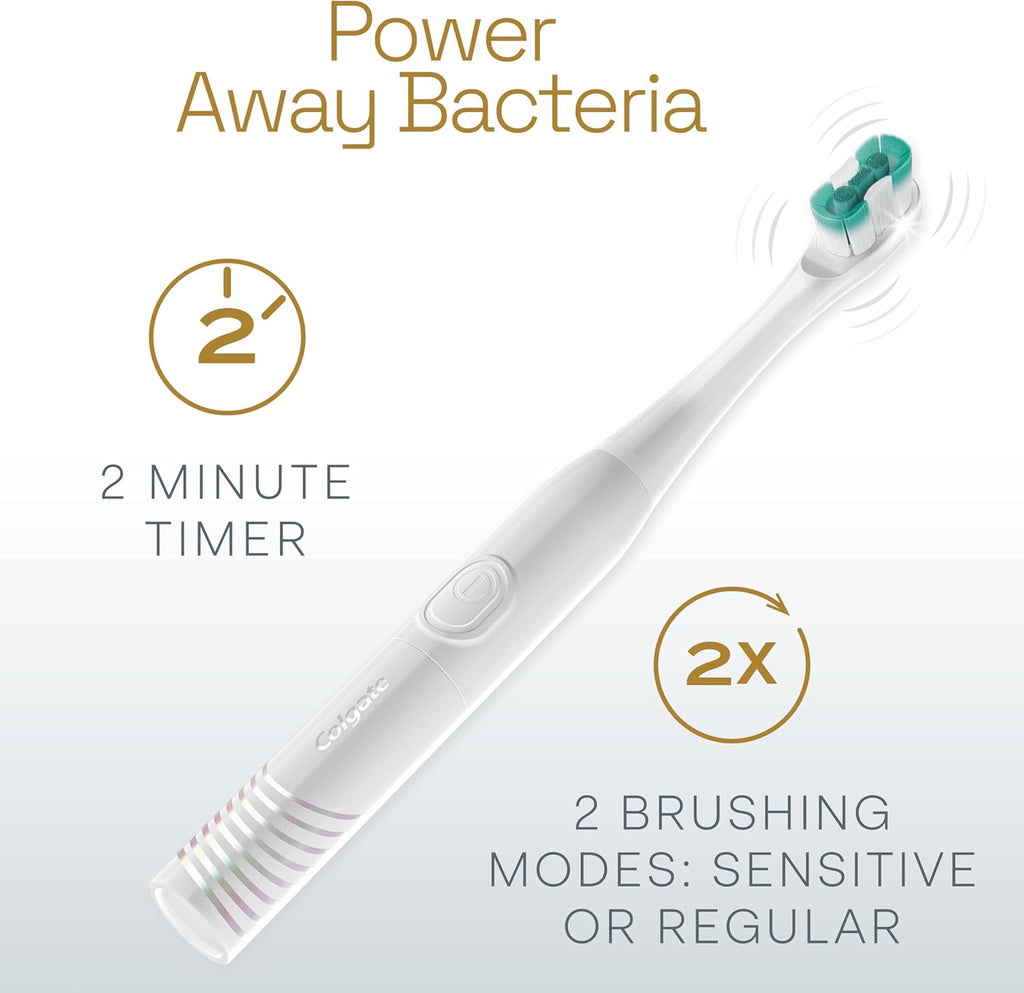 Colgate Total Battery Replacement Toothbrush Heads 2 Pack - White Refill