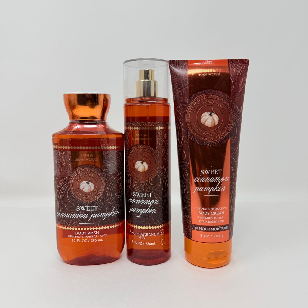 Sweet Cinnamon Pumpkin Bath & Body Gift Set - Mist, Body Cream & Wash