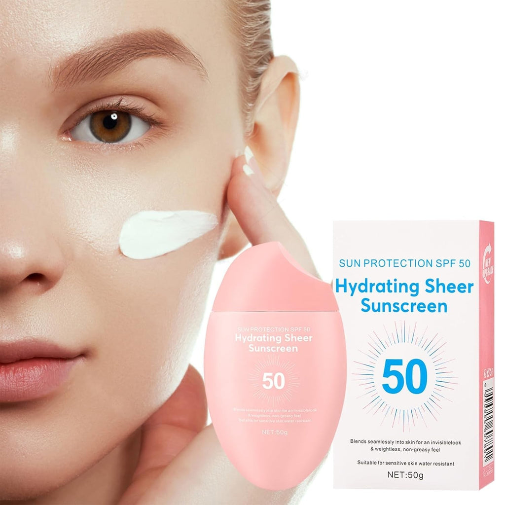 SPF 50+ Hydrating Water Gel Sunscreen - Waterproof, Non-Greasy, Light & Invisible