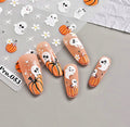Halloween Nail Stickers Ghost Pumpkin Embossed Decals for Nail Art