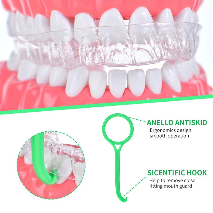 10-Pack Clear Orthodontic Retainer Removal Tools Hook Set - Dental Accessory