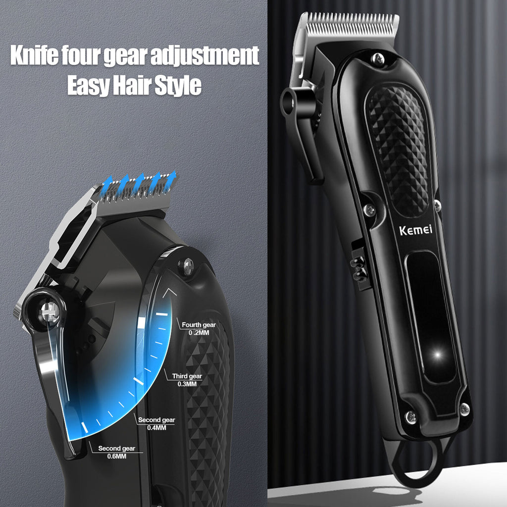 Cordless Hair Clipper and Beard Trimmer Set with Adjustable Guide Combs