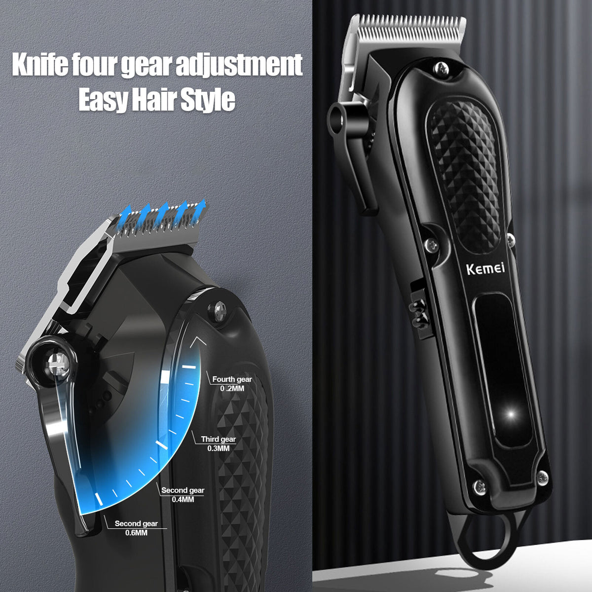 Cordless Hair Clipper and Beard Trimmer Set with Adjustable Guide Combs